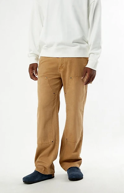Guess Jeans Tan Paneled Carpenter Pants