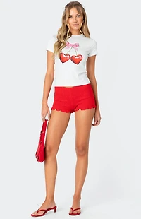 Edikted Cherry Heart T-Shirt