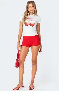 Edikted Cherry Heart T-Shirt
