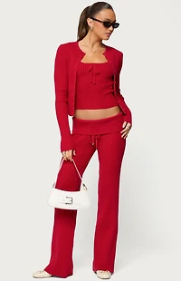 Edikted Adannah Tie Ribbed Knit Tank Top