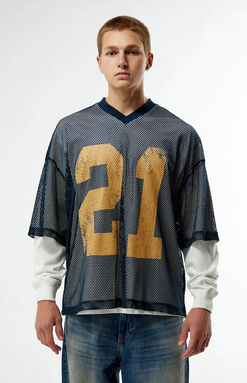 Pacsun 21 Mesh Jersey 2fer Long Sleeve T-Shirt