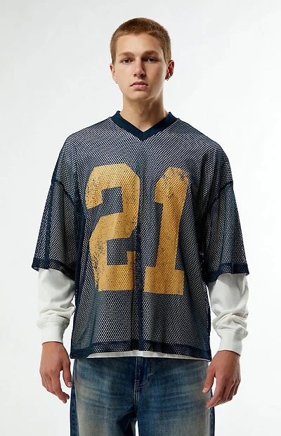 Pacsun 21 Mesh Jersey 2fer Long Sleeve T-Shirt