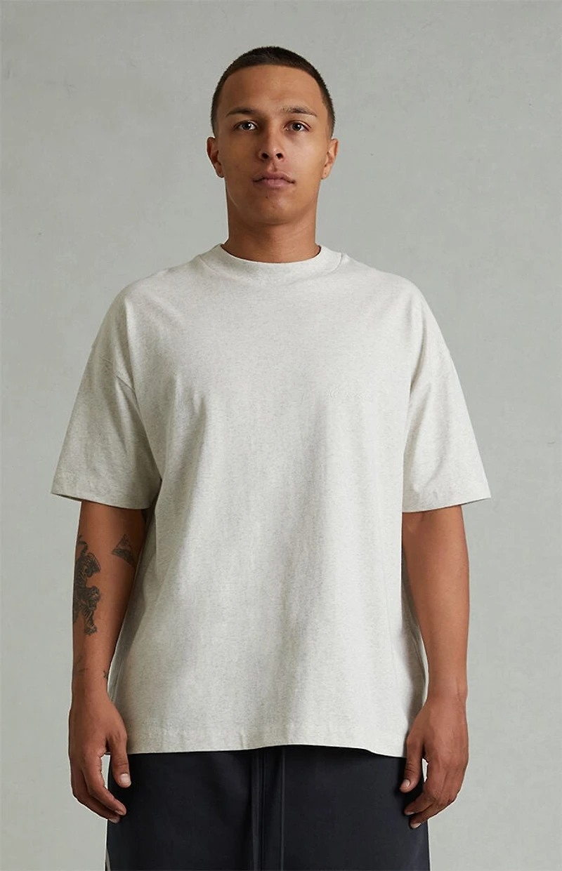 Fear of God ESSENTIALS Heather Oatmeal Classic Short Sleeve T-Shirt