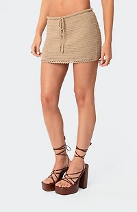Edikted Baeside Crochet Mini Skirt