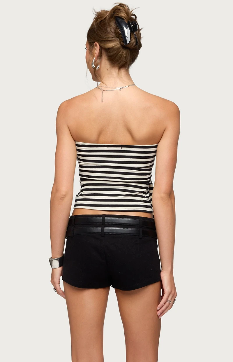 Edikted Finly Striped Strapless Tie Top