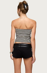 Edikted Finly Striped Strapless Tie Top