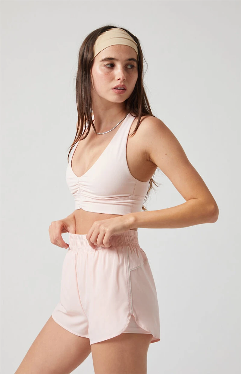 PAC 1980 Active Pink Piping Dolphin Hem Track Shorts