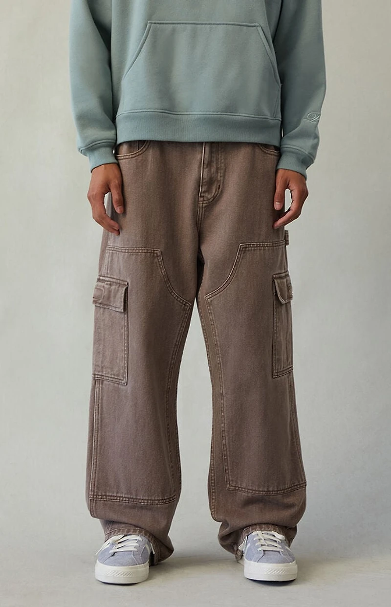 Pacsun Dylan Baggy Jeans Cargo Carpenter Washed Brown