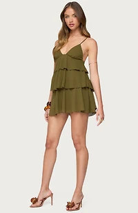Edikted Gwynne Chiffon Ruffled Mini Dress