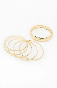 LA Hearts Etched Bangle Set