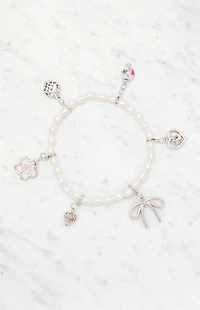LA Hearts Pearl Charm Bracelet