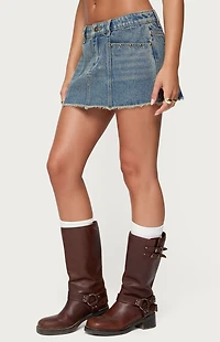 Edikted Keiko Studded Denim Mini Skirt