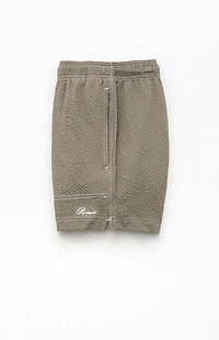 Pacsun Cursive Contrast Stitched Seersucker 4.5" Swim Trunks