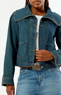 Daisy Street Halo Oversized Collar Denim Jacket