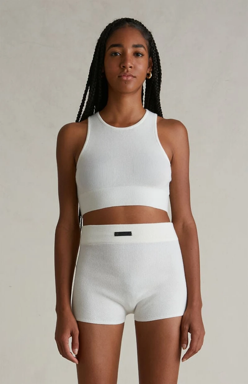 Fear of God ESSENTIALS Women's Cloud White Knit Boxer Shorts