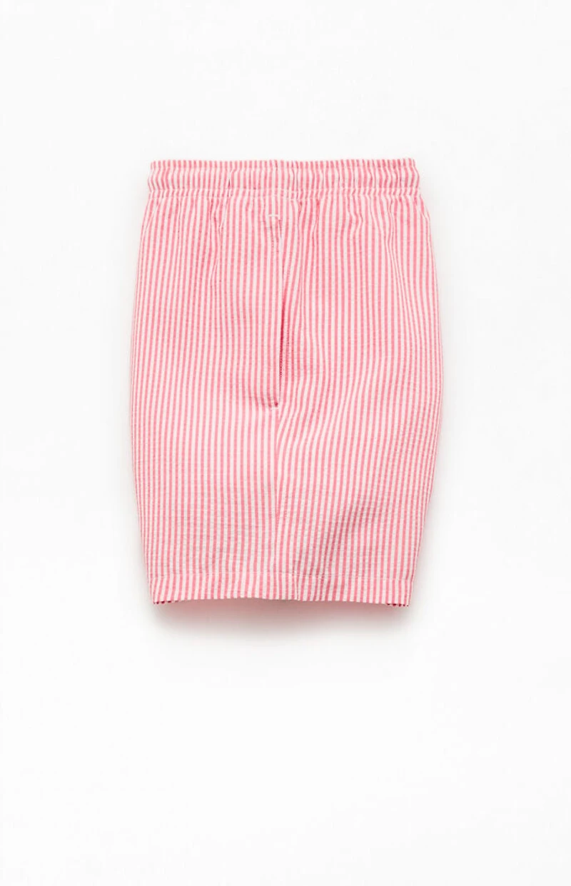 Bermies Striped Seersucker 5" Swim Trunks