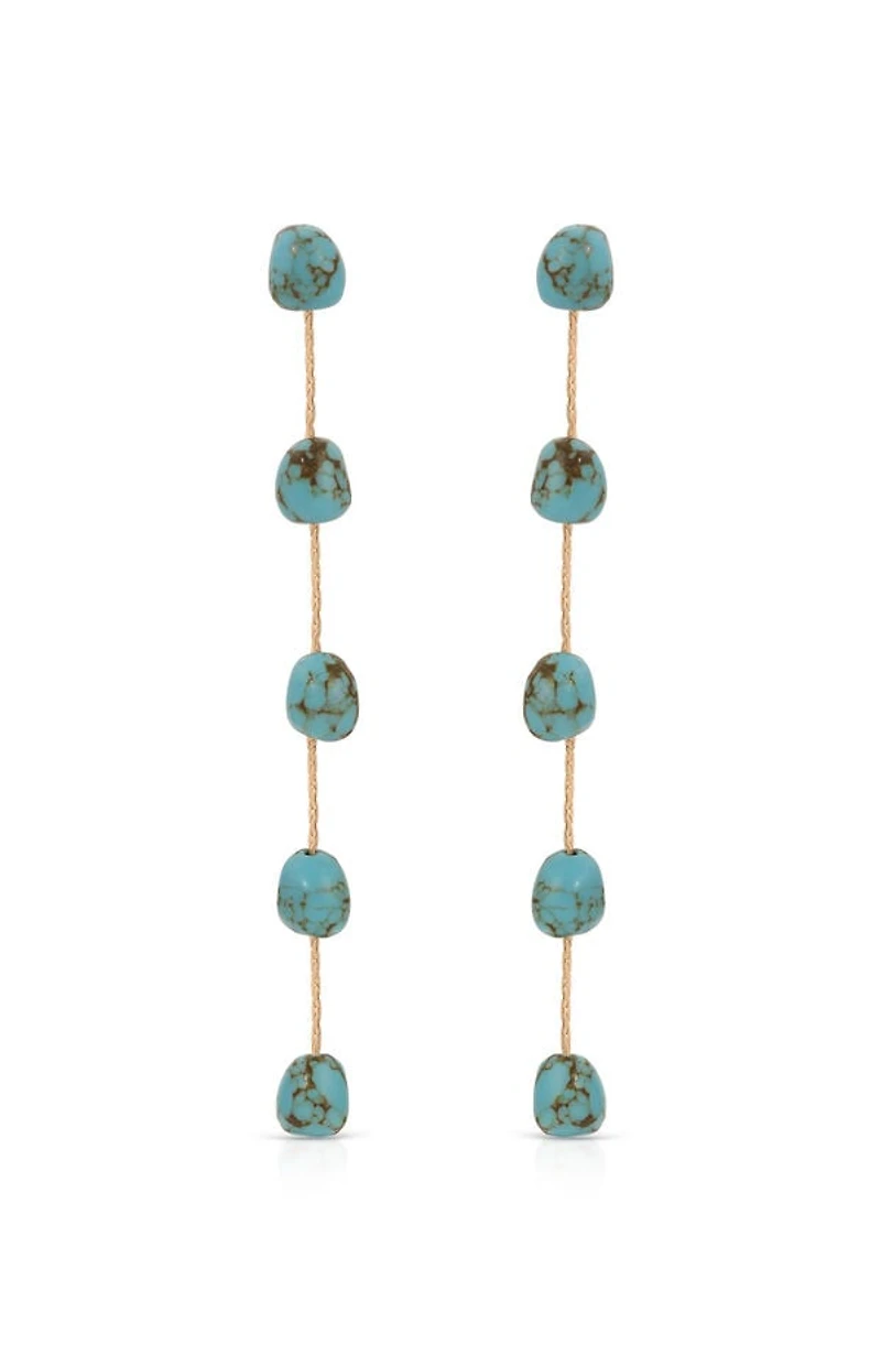 Ettika Dripping Turquoise 18k Gold Plated Earrings