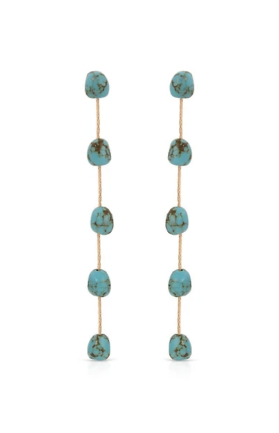 Ettika Dripping Turquoise 18k Gold Plated Earrings
