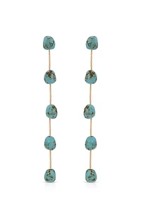 Ettika Dripping Turquoise 18k Gold Plated Earrings