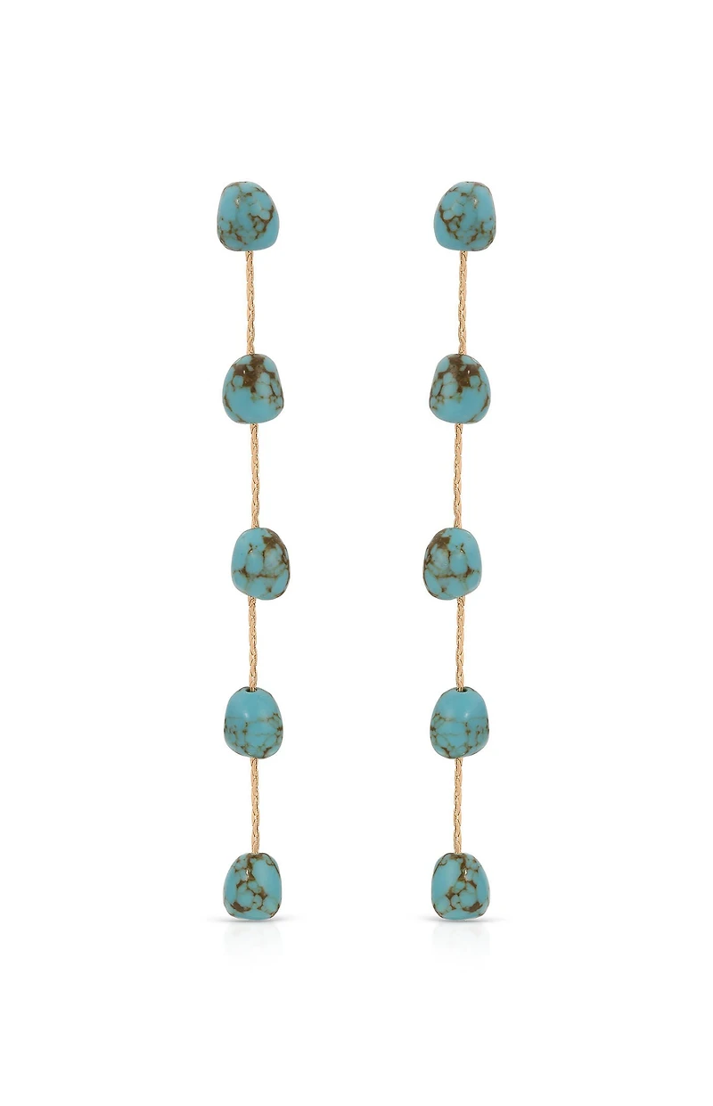 Ettika Dripping Turquoise 18k Gold Plated Earrings