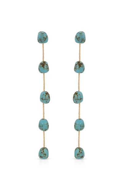 Ettika Dripping Turquoise 18k Gold Plated Earrings