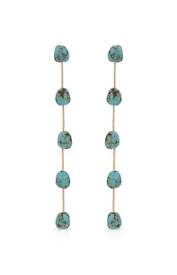 Ettika Dripping Turquoise 18k Gold Plated Earrings