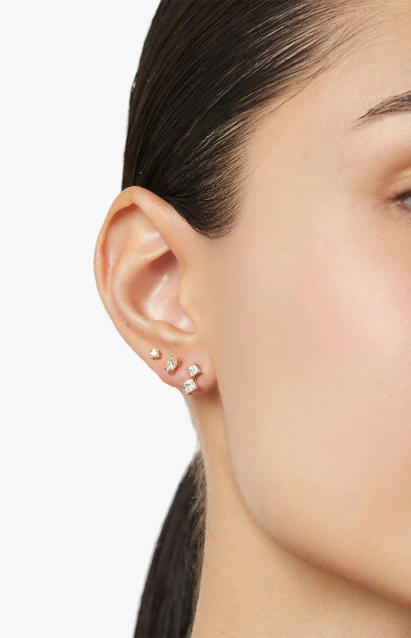 Ana Luisa Val White Stud Earrings Set