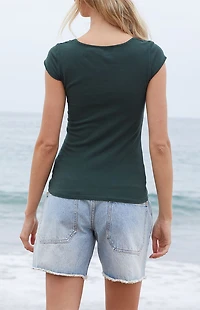 John Galt Green Ella Top