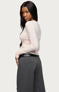 Edikted Mercedes Knitted V Neck Top