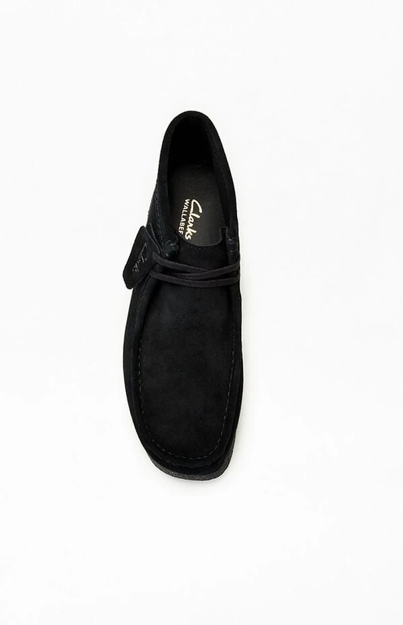 Clarks Black Suede Wallabee Evo Shoes