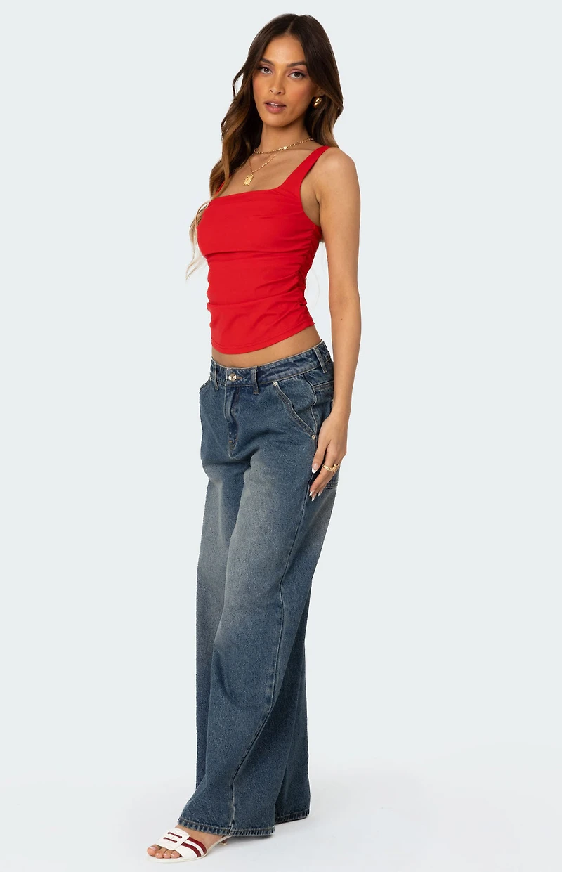 Edikted Rio Ruched Square Neck Top