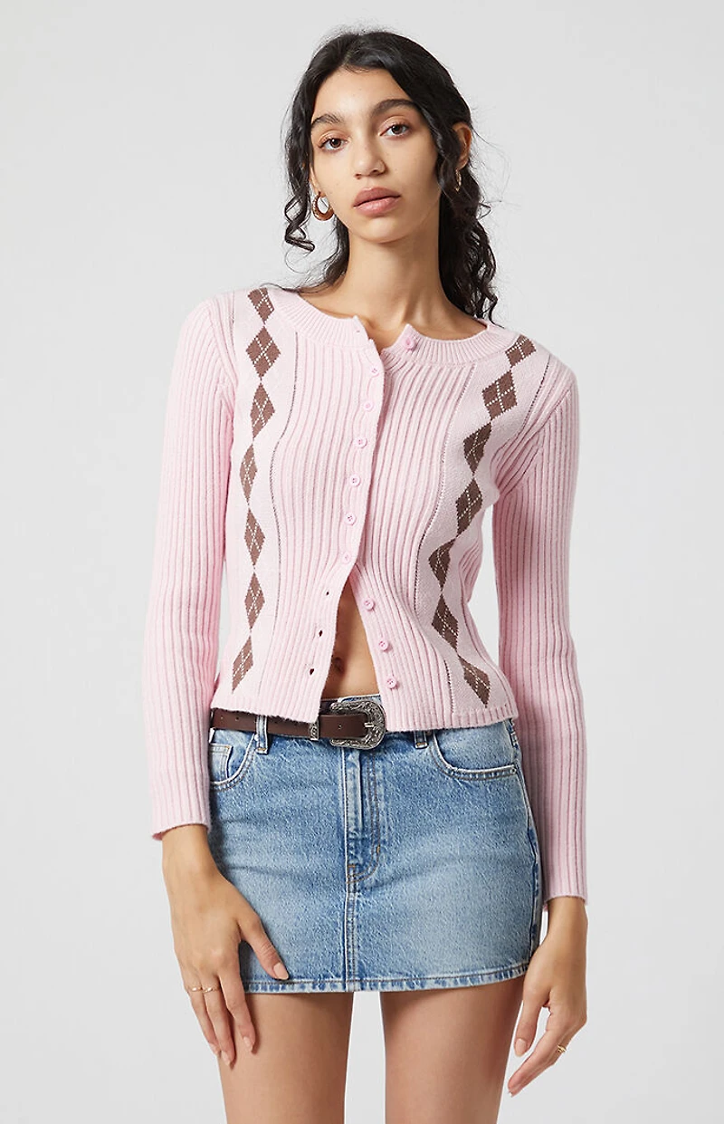 Beverly and Beck Argyle Knit Cardigan