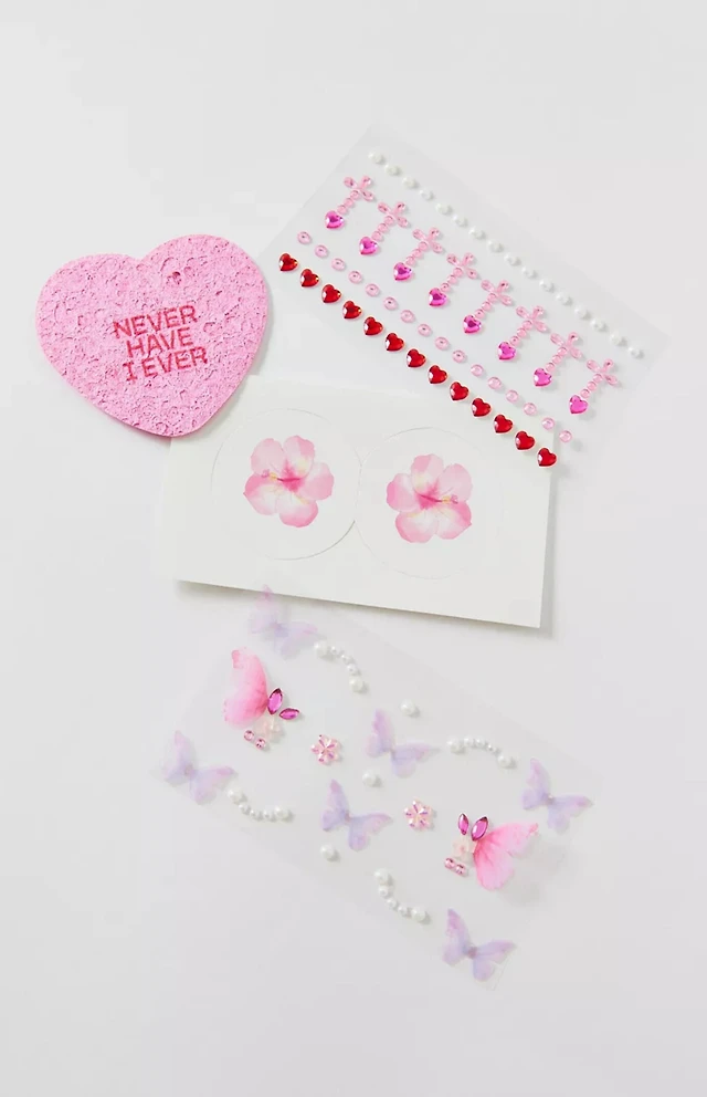 NEVER HAVE I EVER Crystal Bloom Face Stickers