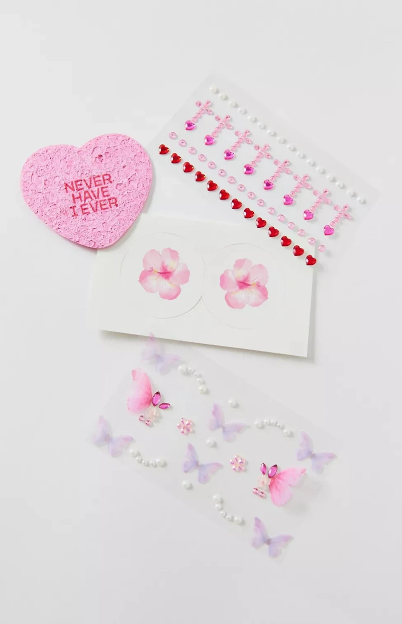NEVER HAVE I EVER Crystal Bloom Face Stickers