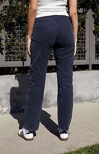 John Galt Navy Corduroy Straight Leg Pants