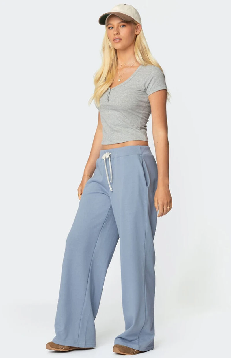 Edikted French Terry Straight Leg Sweatpants