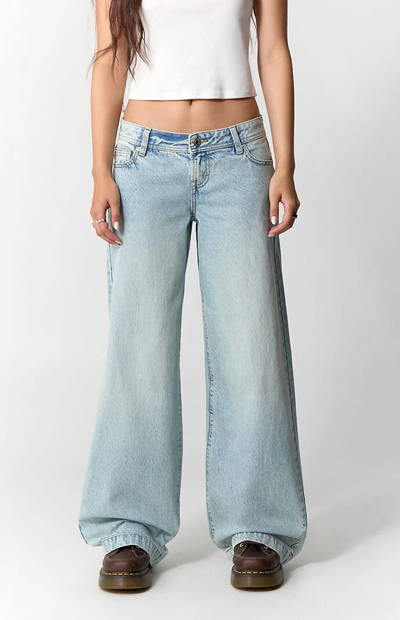 Pacsun Kaia Ultimate Low Rise Baggy Jeans Light Blue Wash