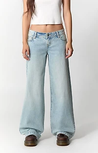 Pacsun Kaia Ultimate Low Rise Baggy Jeans Light Blue Wash
