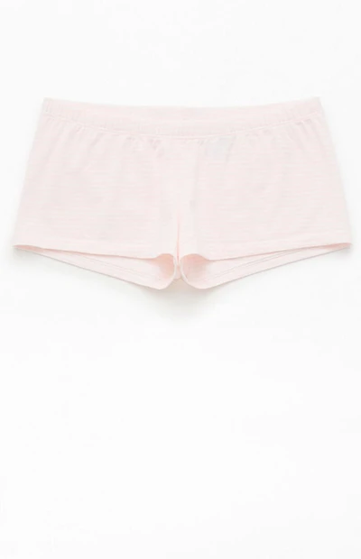 John Galt Light Pink Striped Boxer Boyshorts