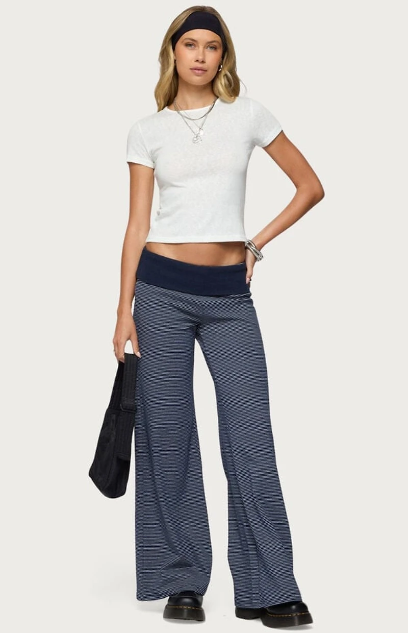 Edikted Amarna Striped Fold Over Pants