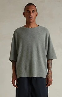 Fear of God ESSENTIALS Concrete Heather Waffle Knit Short Sleeve T-Shirt