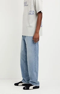 Pacsun Logan Relaxed Straight Jeans Light Blue