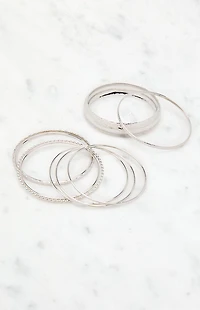 LA Hearts Etched Bangle Set
