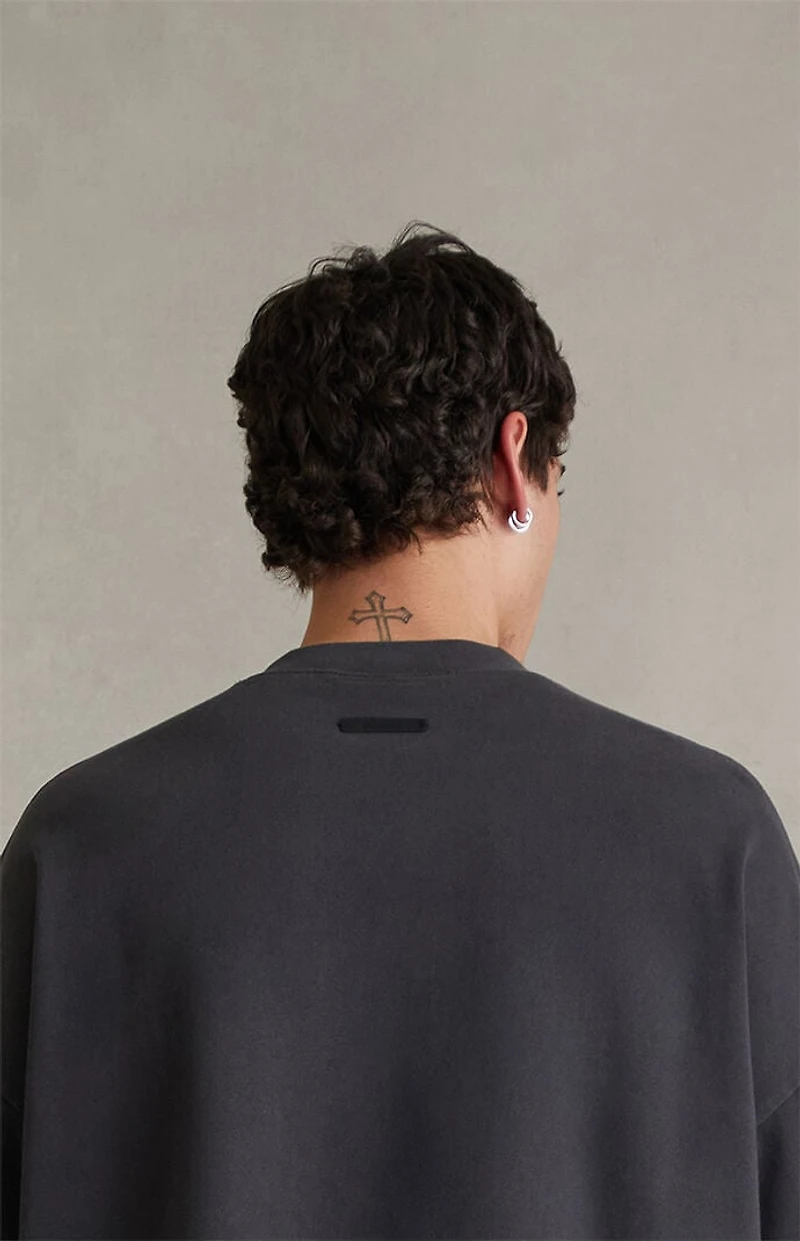 Fear of God ESSENTIALS Faded Black Campus '90s Short Sleeve T-Shirt