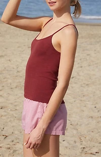 John Galt Burgundy Skylar Tank Top