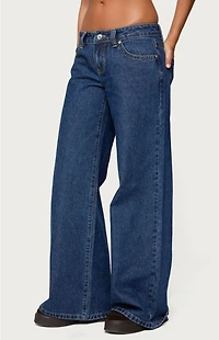 Edikted Raiyne Low Rise Wide Leg Jeans