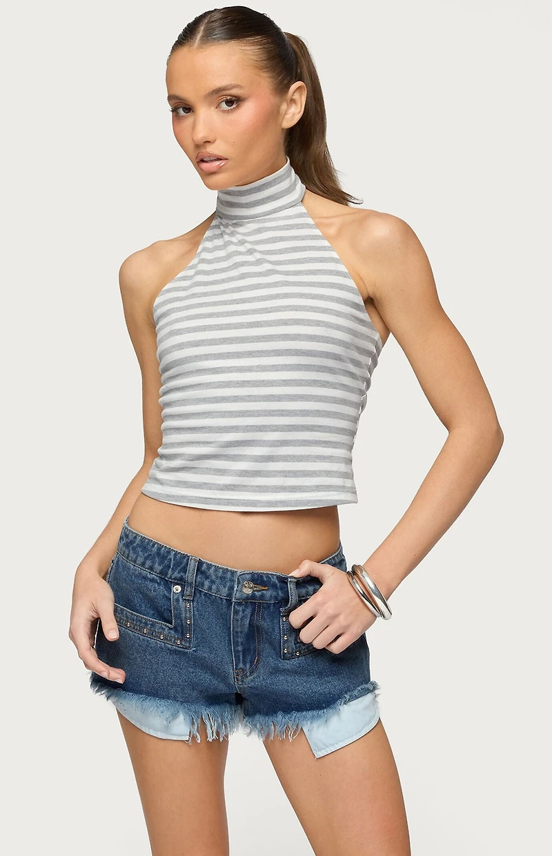 Edikted Kay Striped Halter Top
