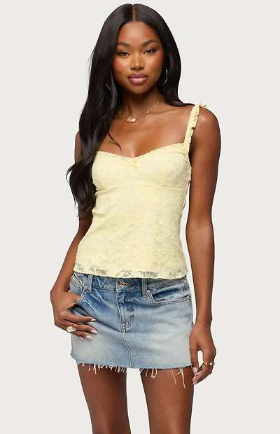 Edikted Frankie Lace Babydoll Tank Top