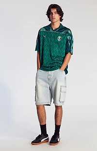 Pacsun Light Indigo Cargo Baggy Denim Shorts