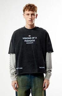 Pacsun Visions Of Paradox 2fer Long Sleeve Cropped T-Shirt